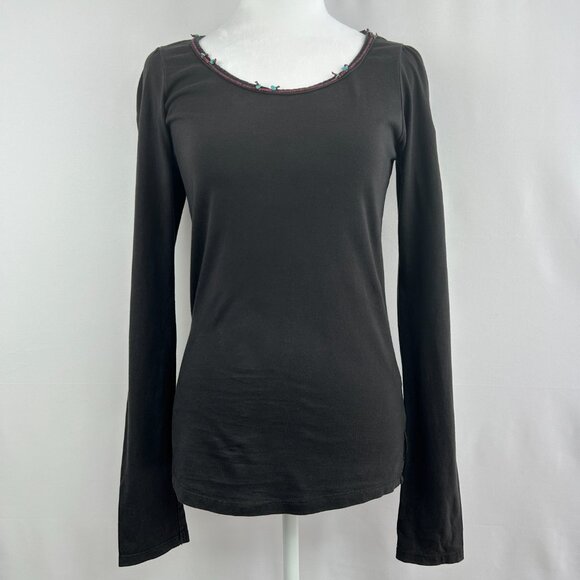 Maison Scotch boho beaded top long-sleeve cotton – Women's X-Small XS - Picture 3 of 9